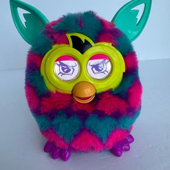 2012 Hasbro Furby BOOM Hearts Blue Teal Pink Interactive Talking Toy Plush EUC - Picture 9 of 14